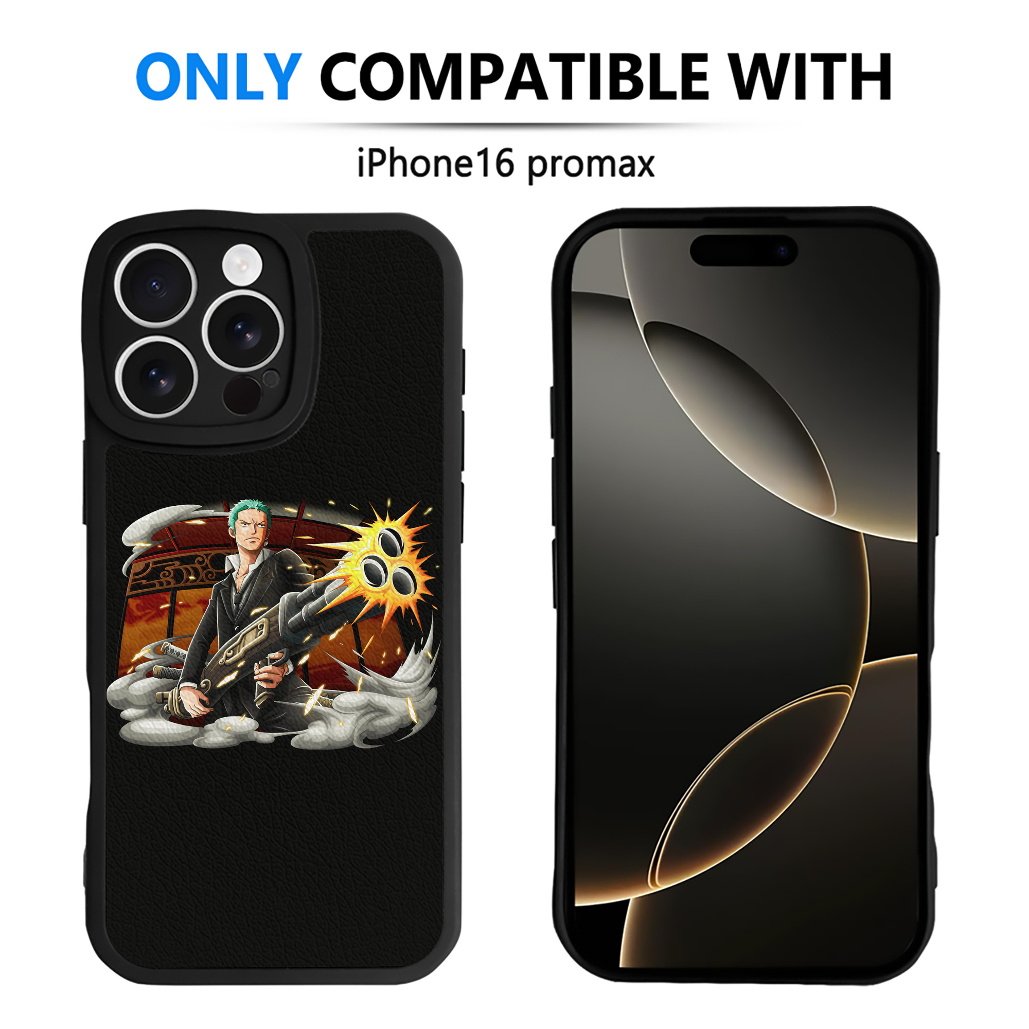 （画像用） ワンピース ロロノア・ゾロ ONE PIECE Roronoa Zoro 【iPhone 16シリーズ対応】シリコンスマホケース（レザー調） 材質：シリコン
